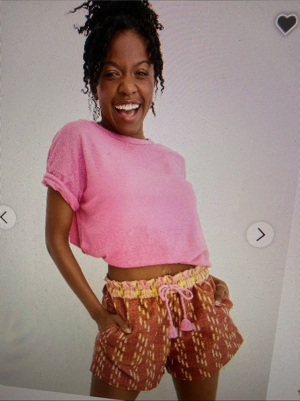 aerie Paperbag Drawstring Athletic/ Lounge Shorts Pink Tassels Sporty Boho Fun L